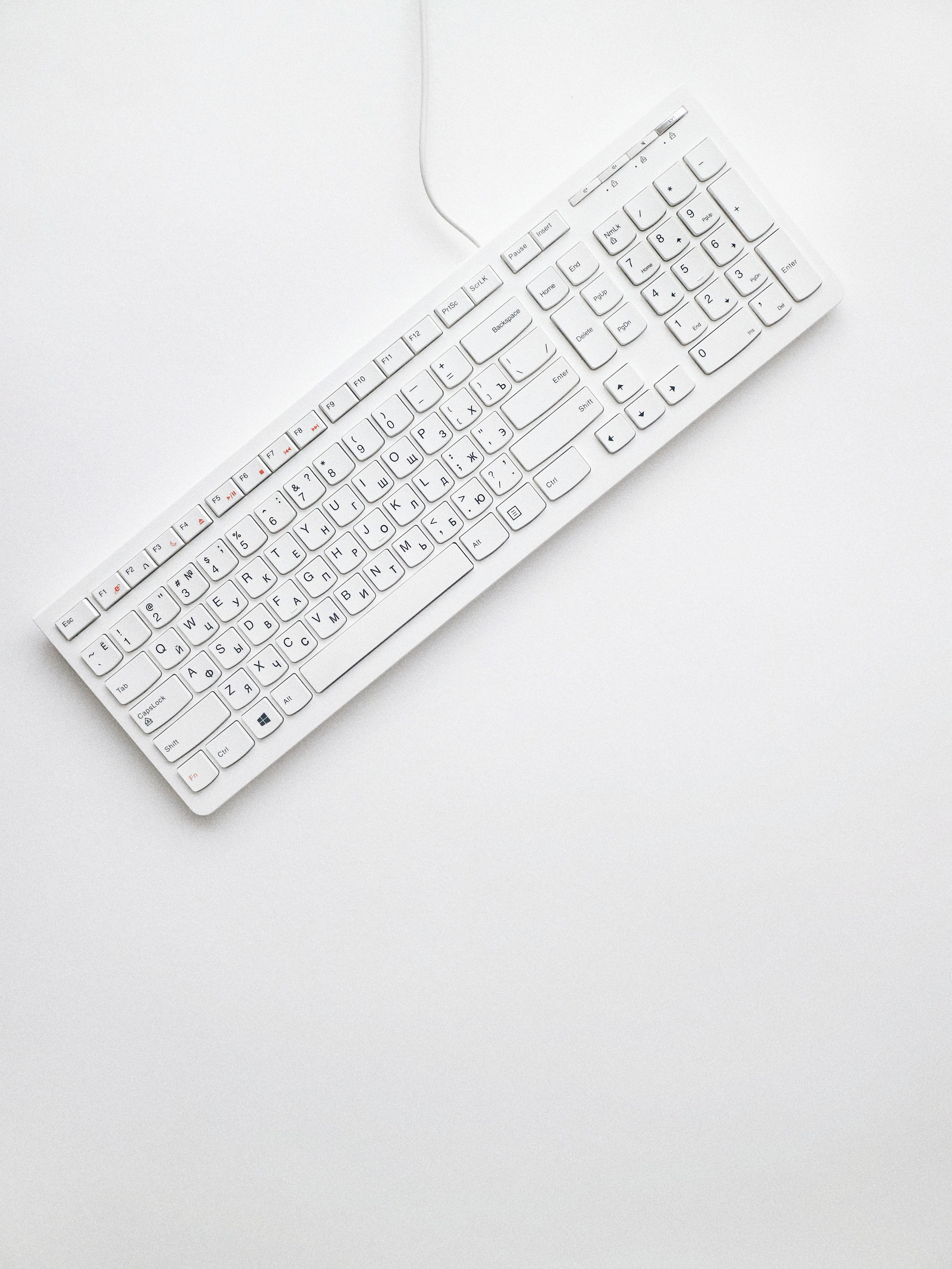 White clean keyboard