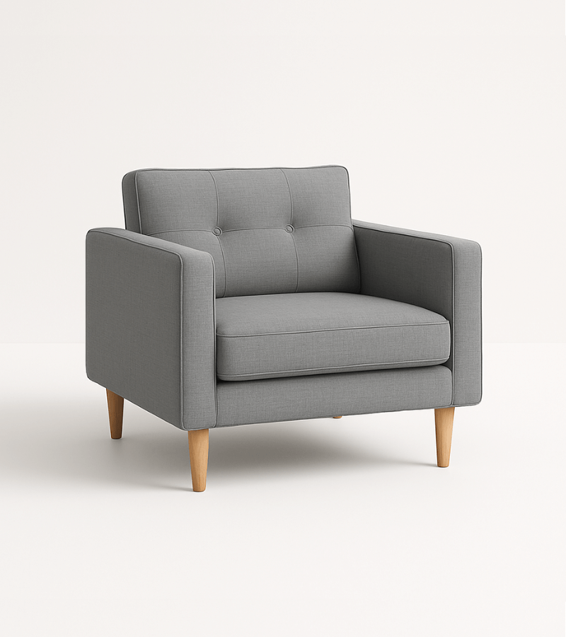 Modern Grey Fabric Chair - 1