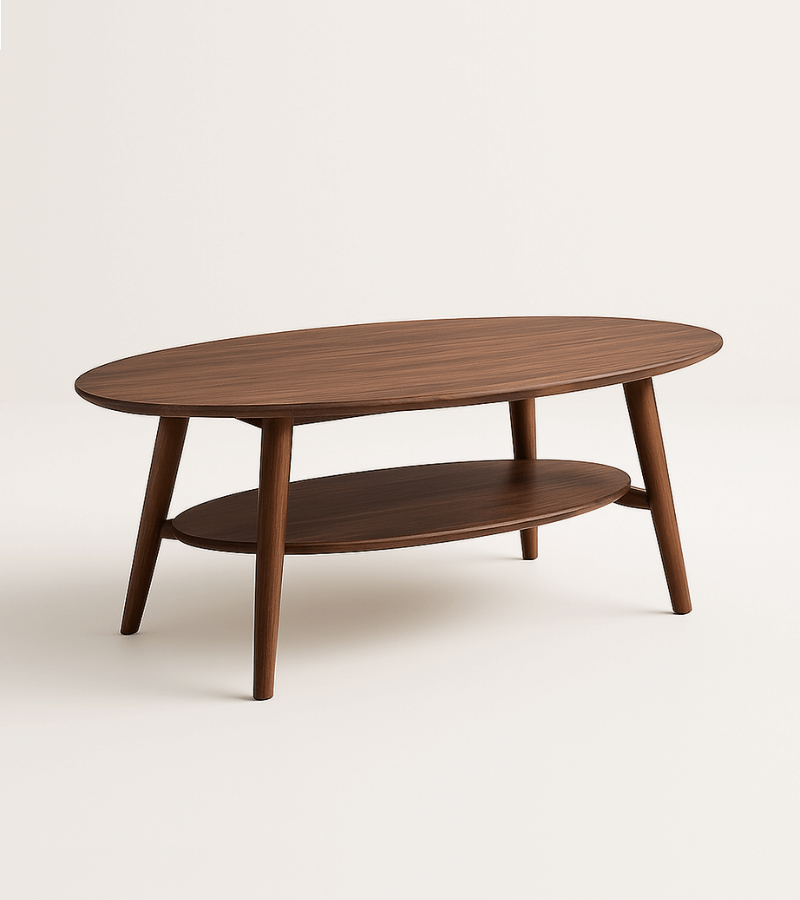 Scandinavian Wooden Table with Shelf - 3